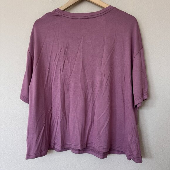Tu Woman Mauve Short Sleeve Oversized Blouse T Shirt Size Large Buttery Soft - Picture 4 of 4